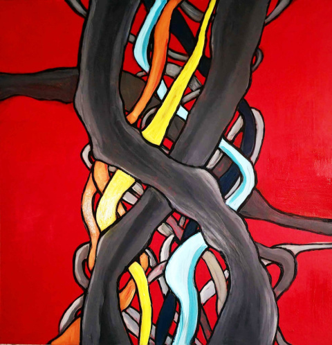 "BLOOD TREE" Acrylic painting on canvas