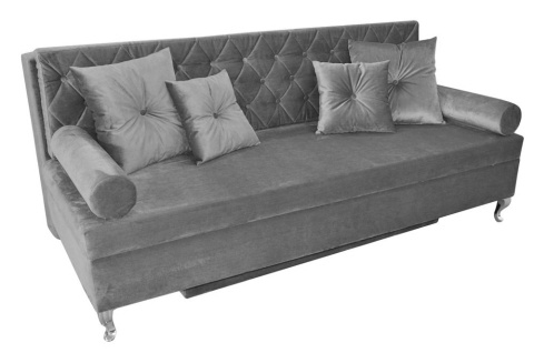 BAROQUE black upholstered sofa