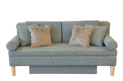 SCANDI upholstered sofa with sleeping function gray