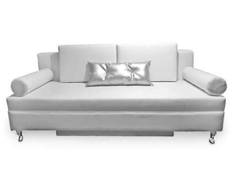 Upholstered sofa VERSAL eco white leather