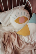 Linen moon pillow "Sole e Luna" mustard