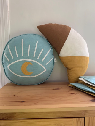 Light moon cushion brown "Sole e Luna"