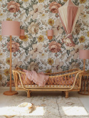 Linen-cotton canopy "Powder circus" pink / cream