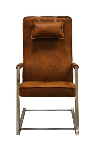 FINLEY upholstered armchair in natural leather