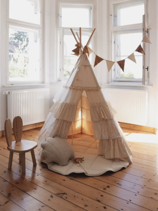 Tipi-Zelt mit Rüschen 'Shabby chic'