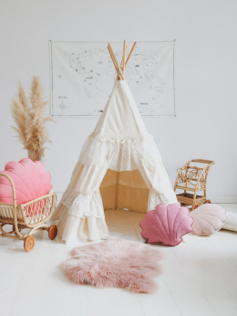 Teepee tent with frills "Shabby chic"