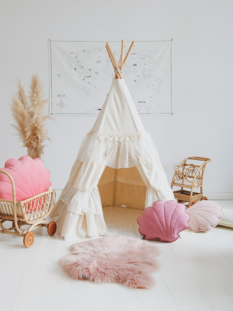 Namiot tipi z falbanami "Shabby chic"