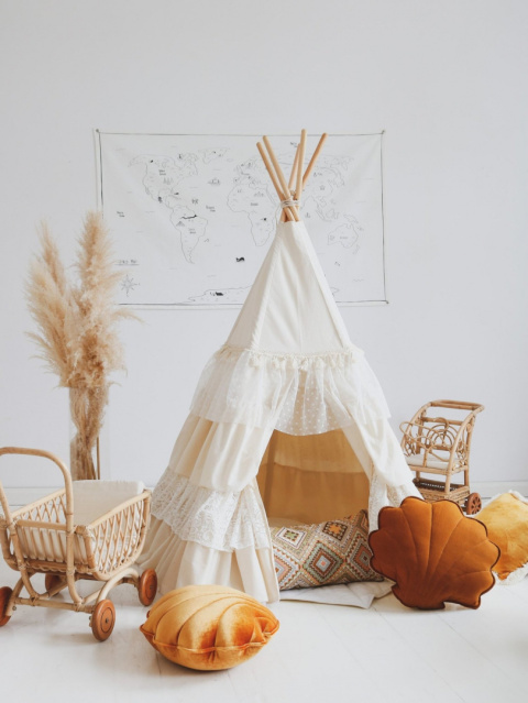 Namiot tipi z falbanami "Shabby chic"