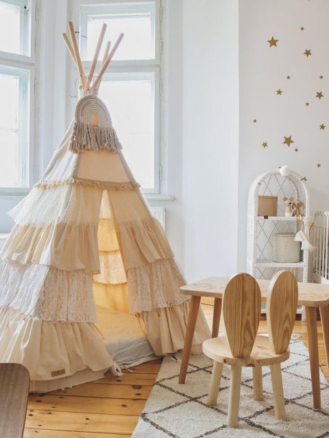 Namiot tipi z falbanami "Shabby chic"