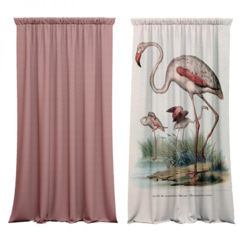 Set of flamingos curtains