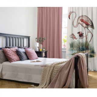 Set of flamingos curtains