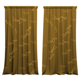 A set of curtains Gold Flamingo