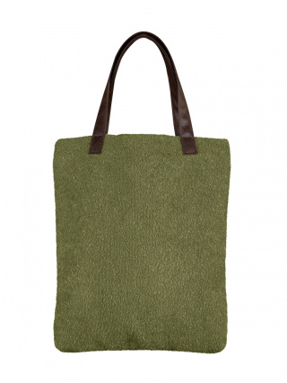 Tasche Mr.m Boucle Olive/ Ohren Naturleder