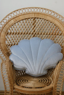 Velvet shell pillow "Blue pearl"
