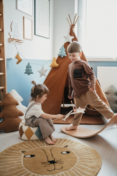 Poduszka choinka kremowa lniana „Sole e Luna Natale”