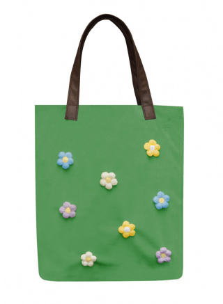 Mr.m flower green bag / ears natural leather