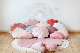 Velvet large shell pillow "Delicate pink"