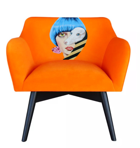 Armchair POP-ART Dog Lady