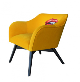 Fotel POP-ART Usta żółty