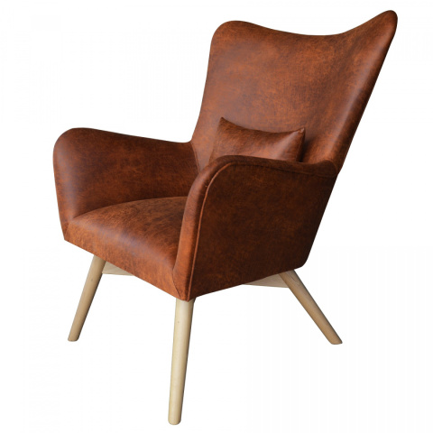 Wesley leather upholstered armchair