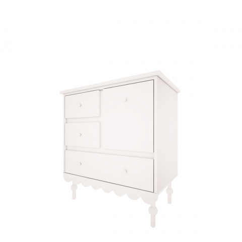 White Babushka small chest of drawers