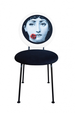Medallion upholstered chair with the likeness of Lina Cavarieri