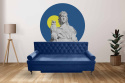BAROQUE blue upholstered sofa