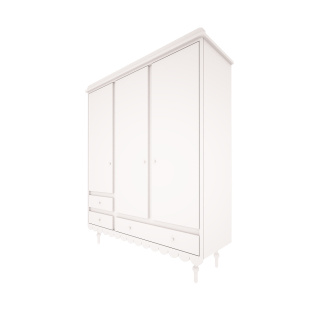 Babushka three-door wardrobe white