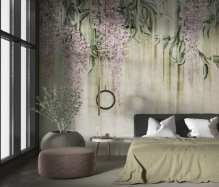 Wisteria wall wallpaper by Wallcraft