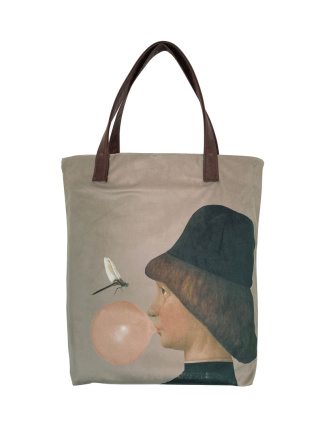 Tasche Mr.m x Ravenart „Jugend mit Libelle“ Beige / Naturlederohren