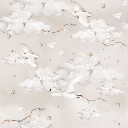 Wallpaper Swans in the beige sky