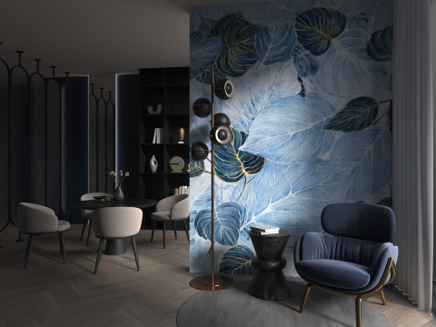 Blaves wall wallpaper by Wallcraft Art. 770 31 2301 blue