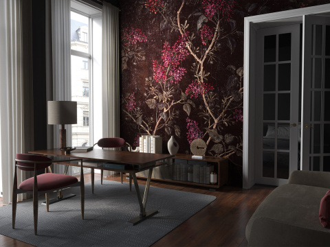 Lilu wall wallpaper from Wallcraft Art. 780 31 2301 burgundy