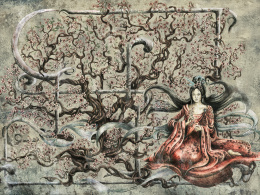 Tapeta ścienna Sakura Wallcraft Art. 490 31 2102 brązowa