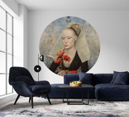 Wall decoration - mural DOTS Woman with poppy seeds