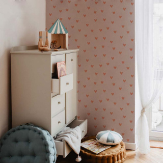 SIMPLE hearts pink and red brick wallpaper