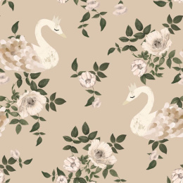 Swans kingdom beige wallpaper