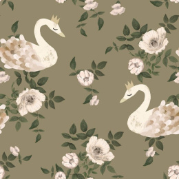 Swans kingdom green wallpaper