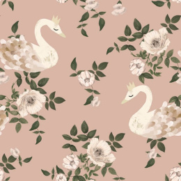 Swans kingdom pink wallpaper
