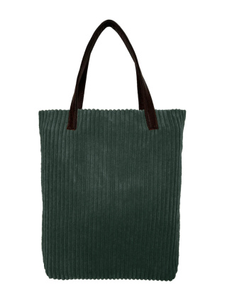 Mr.m bag Corduroy bottle green - ears natural leather