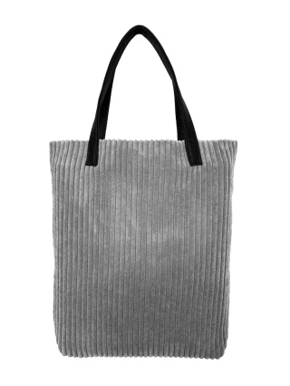 Mr.m bag Corduroy grey - ears natural leather