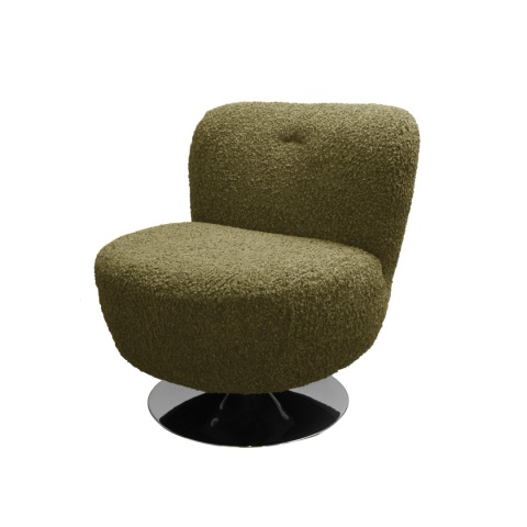 Rolf green swivel armchair