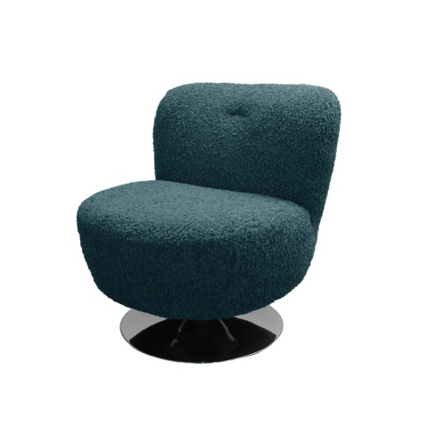 Rolf blue swivel armchair