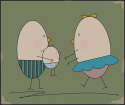 ARTWORK ON CANVAS - MR. AND MRS. EGG ARE PARENTS
