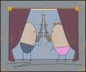 ARTWORK ON CANVAS - MR. AND MRS. EGG IN PARIS