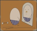 ARTWORK ON CANVAS - MR. EGG AND REFLECTION IN THE MIRROR