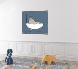 ARTWORK ON CANVAS - MRS. EGG TAKES A BATH