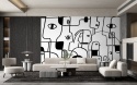 "MURAL BLACK & WHITE NO.4: Wallpaper by Katarzyna Jasyk , roll 100x 200