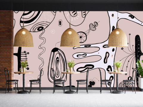 "MURAL BLACK & WHITE NO.5: Wallpaper by Katarzyna Jasyk , rolka 100x 200