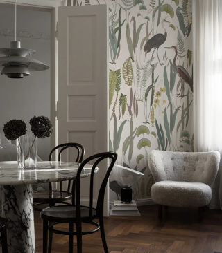 Calm Heron Beige wallpaper by Wallcolors